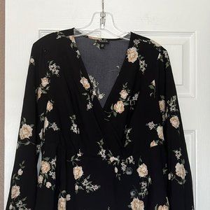 Torrid black w/yellow flowers blouse